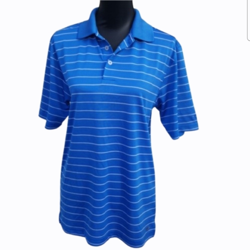 CHAMPION GOLF Blue Stripe Unisex Polo Golf Shirt (Men's - S, Women's - M)